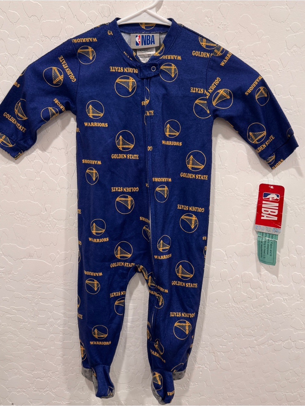 NBA Golden State Warriors Footed Pajamas Baby 12M Fleece One-Piece
